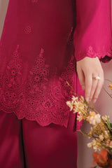 Garnet — 3pc on cheekan kari lawn with slan munnar printted dubbta image 3