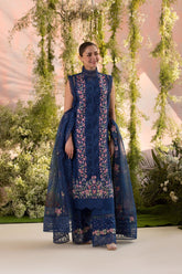 (MF1218) SOBIA NAZIR | UNSTITCHED 3PC HEAVY EMB LAWN WITH READY TO WEAR CHIFFON EMB DUPATTA