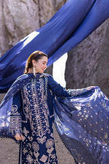(MF512) |QALAMKAR| UNSTITCHED 3PC ON HEAVY EMB LAWN WITH READY TO WEAR SLUB PRINTED DUPATTA