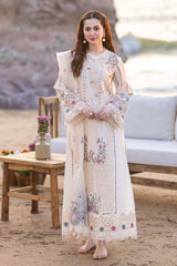 (MF1252) QALAMKAR| UNSTITCHED 3PC HEAVY EMB PREMIUM LAWN WITH READY TO WEAR ORGANZA EMB DUPATTA