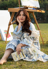 (MF005) ELAF| UNSTITCHED 3PC HEAVY EMB PREMIUM LAWN WITH READY TO WEAR CHIFFON PRINTED AND EMB DUPATTA 