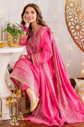 Nishat — 3pc on emb Lawn with Chiffon Emb Dopatta image 0