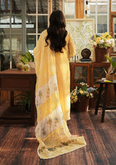 (MF1221) KAHF| UNSTITCHED 3PC HEAVY EMB LAWN WITH READY TO WEAR SLUB NET PRINTED PLUS EMB DUPATTA