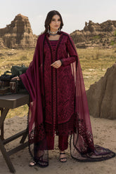 (MF1247) RANG RASIYA| UNSTITCHED 3PC HEAVY EMB PREMIUM LAWN WITH READY TO WEAR KHAADI-NET EMB AND PRINTED DUPATTA