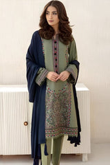 Jazmin — 3pc on emb Lawn with silk simple Dopatta image 0