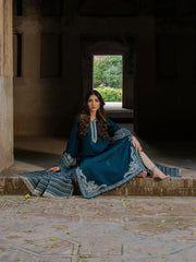 IZEL ON UNSTITCHED 3PC DHANAK EMB WITH PRINTED WOOL SHAWL