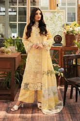(MF1221) KAHF| UNSTITCHED 3PC HEAVY EMB LAWN WITH READY TO WEAR SLUB NET PRINTED PLUS EMB DUPATTA