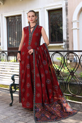 BAREEZA ON UNSTITCHED 3PC HEAVY DHANAK EMB WITH DHANAK EMB SHAWL