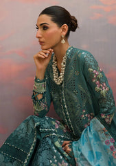 (MF1237) AFROZEN| UNSTITCHED 3PC HEAVY EMB PREMIUM LAWN WITH READY TO WEAR CHIFFON EMB DUPATTA
