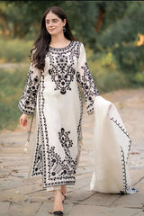 Agha noor — 3pc on emb Lawn with Chiffon Emb Dopatta image 0