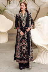 (MF1244) QALAMKAR| UNSTITCHED 3PC HEAVY EMB PREMIUM LAWN WITH READY TO WEAR SLUB NET HEAVY EMB DUPATTA