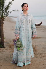 (MF006)QALAMKAR|UNSTITCHED 3PC HEAVY EMB PREMIUM LAWN WITH READY TO WEAR KHAADI-NET EMB DUPATTA