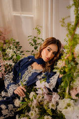 (MF1209) VINTAGE| UNSTITCHED 3PC HEAVY EMB PREMIUM LAWN WITH BAMBER CHIFFON DUPATTA