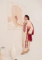 ZARIF ON UNSTITCHED 3PC DHANAK EMB WITH PRINTED WOOL SHAWL