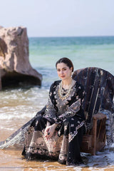 (MF122) QALAMKAR| UNSTITCHED 3PC HEAVY CHIKKANKARI PREMIUM LAWN WITH READY TO WEAR SLUB EMB PREMIUM DUPATTA