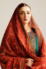 HUSSAIN REHAR ON UNSTITCHED 3PC DHANAK EMB WITH PASHMINA WOOL SHAWL