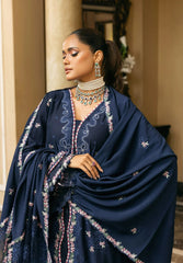 (MF1262) ELAF| UNSTITCHED 3PC HEAVY EMB PREMIUM LAWN WITH READY TO WEAR KHAADI-NET EMB DUPATTA