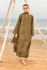 (MF1227)RANG RASIYA| UNSTITCHED 3PC HEAVY EMB LAWN WITH READY TO WEAR CHIFFON EMB DUPATTA