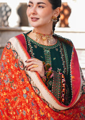 (MF1286) HUSSAIN REHAR| UNSTITCHED 3PC HEAVY EMB PREMIUM LAWN WITH KHAADI-NET PRINTED DUPATTA