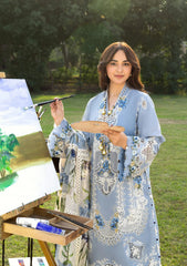 (MF005) ELAF| UNSTITCHED 3PC HEAVY EMB PREMIUM LAWN WITH READY TO WEAR CHIFFON PRINTED AND EMB DUPATTA 