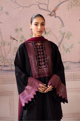 VANYA ON UNSTITCHED 3PC DHANAK EMB WITH DHANAK EMB SHAWL