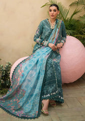 (MF1237) AFROZEN| UNSTITCHED 3PC HEAVY EMB PREMIUM LAWN WITH READY TO WEAR CHIFFON EMB DUPATTA