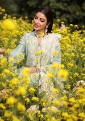 (MF009) KAHF| UNSTITCHED 3PC HEAVY EMB PREMIUM LAWN WITH READY TO WEAR KHAADI-NET EMB DUPATTA 