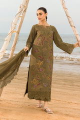 (MF1227)RANG RASIYA| UNSTITCHED 3PC HEAVY EMB LAWN WITH READY TO WEAR CHIFFON EMB DUPATTA