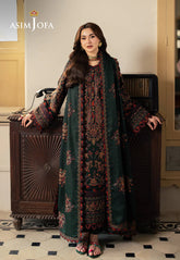 ASIM JOFA ON UNSTITCHED 3PC DHANAK HEAVY EMB WITH DHANAK EMB SHAWL