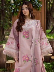 (MF123) PARISHAY| UNSTITCHED 3PC HEAVY EMB PREMIUM LAWN WITH READY TO WEAR EMB 4 SIDE KHAADI NET DUPATA
