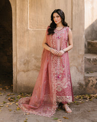 (MF007) MOTIF| UNSTITCHED 3PC HEAVY EMB PREMIUM LAWN WITH READY TO WEAR KHAADI-NET EMB DUPATTA