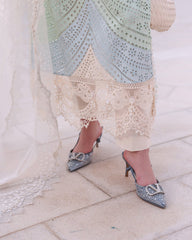 (MF1299) MARIA.B| UNSTITCHED 3PC CHIKKANKARI HEAVY EMB PREMIUM LAWN WITH READY TO WEAR SILK AND EMB DUPATTA
