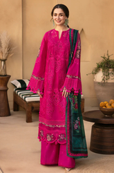 (MF1262) SAIRA RIZWAN| UNSTITCHED 3PC HEAVY EMB PREMIUM LAWN WITH READY TO WEAR KHAADI-NET EMB DUPATTA