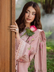 (MF123) PARISHAY| UNSTITCHED 3PC HEAVY EMB PREMIUM LAWN WITH READY TO WEAR EMB 4 SIDE KHAADI NET DUPATA