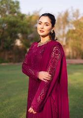 (MF1285) ZARASHAHJAHAN| UNSTITCHED 3PC HEAVY CHIKKANKARI EMB PREMIUM LAWN WITH READY TO WEAR CHIFFON EMB DUPATTA