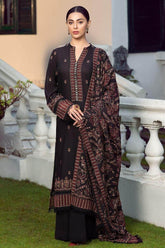 BAREEZA ON UNSTITCHED 3PC DHANAK EMB WITH HEAVY DHANAK EMB SHAWL
