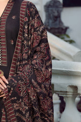 BAREEZA ON UNSTITCHED 3PC DHANAK EMB WITH HEAVY DHANAK EMB SHAWL