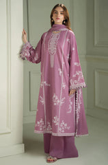 CROSS STITCH ON UNSTITCHED 3PC DHANAK EMB WITH DHANAK READY TO WEAR EMB SHAWL