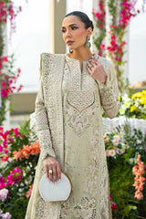 MF225) AKBAR ASLAM| UNSTITCHED 3PC HEAVY CHIKKANKARI EMB PREMIUM LAWN WITH READY TO WEAR EMB CHIFFON DUPATTA