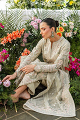 MF225) AKBAR ASLAM| UNSTITCHED 3PC HEAVY CHIKKANKARI EMB PREMIUM LAWN WITH READY TO WEAR EMB CHIFFON DUPATTA