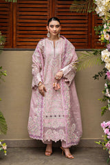 (MF226) AKBAR ASLAM| UNSTITCHED 3PC HEAVY EMB PREMIUM LAWN WITH READY TO WEAR EMB KHAADI NET DUPATTA