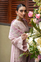 (MF226) AKBAR ASLAM| UNSTITCHED 3PC HEAVY EMB PREMIUM LAWN WITH READY TO WEAR EMB KHAADI NET DUPATTA