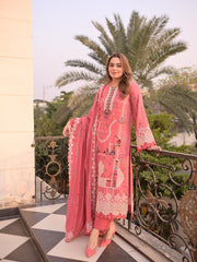(MF227) ANEELAS| UNSTITCHED 3PC HEAVY EMB PREMIUM LAWN WITH READY TO WEAR EMB KHAADI NET DUPATTA