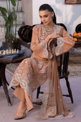 (MF227) MOTIFZ| UNSTITCHED 3PC HEAVY EMB PREMIUM LAWN WITH READY TO WEAR EMB KHAADI NET DUPATTA 