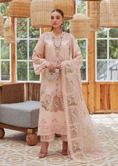 (MF228) CRIMSON| UNSTITCHED 3PC HEAVY EMB PREMIUM LAWN WITH READY TO WEAR EMB KHAADI NET DUPATTA