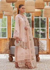 (MF228) CRIMSON| UNSTITCHED 3PC HEAVY EMB PREMIUM LAWN WITH READY TO WEAR EMB KHAADI NET DUPATTA