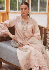 (MF228) CRIMSON| UNSTITCHED 3PC HEAVY EMB PREMIUM LAWN WITH READY TO WEAR EMB KHAADI NET DUPATTA