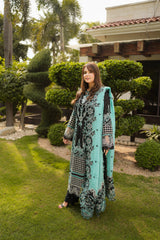(MF230) ANEELAS| UNSTITCHED 3PC HEAVY EMB PREMIUM LAWN WITH READY TO WEAR EMB KHAADI NET DUPATTA