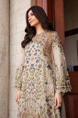 (MF231) MARIA.B| UNSTITCHED 3PC HEAVY EMB PREMIUM LAWN WITH READY TO WEAR EMB KHAADI NET DUPATTA 