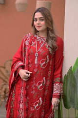 (MF234) ANEELAS| UNSTITCHED 3PC HEAVY EMB PREMIUM LAWN WITH READY TO WEAR EMB KHAADI NET DUPATTA